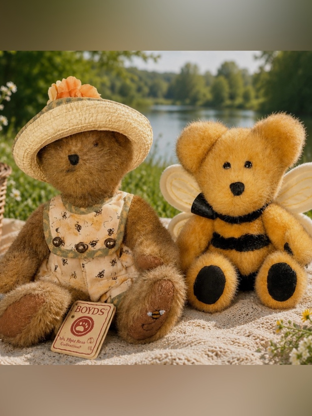 Boyds Bears Hunnie Z. Beezley & Beezley the Bee Plush Set w/ Original Tags